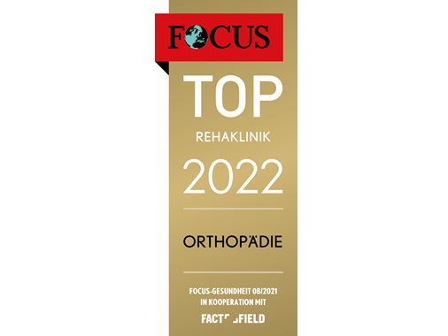 Focus Siegel für Top-Rehaklinik 2022 Orthopädie